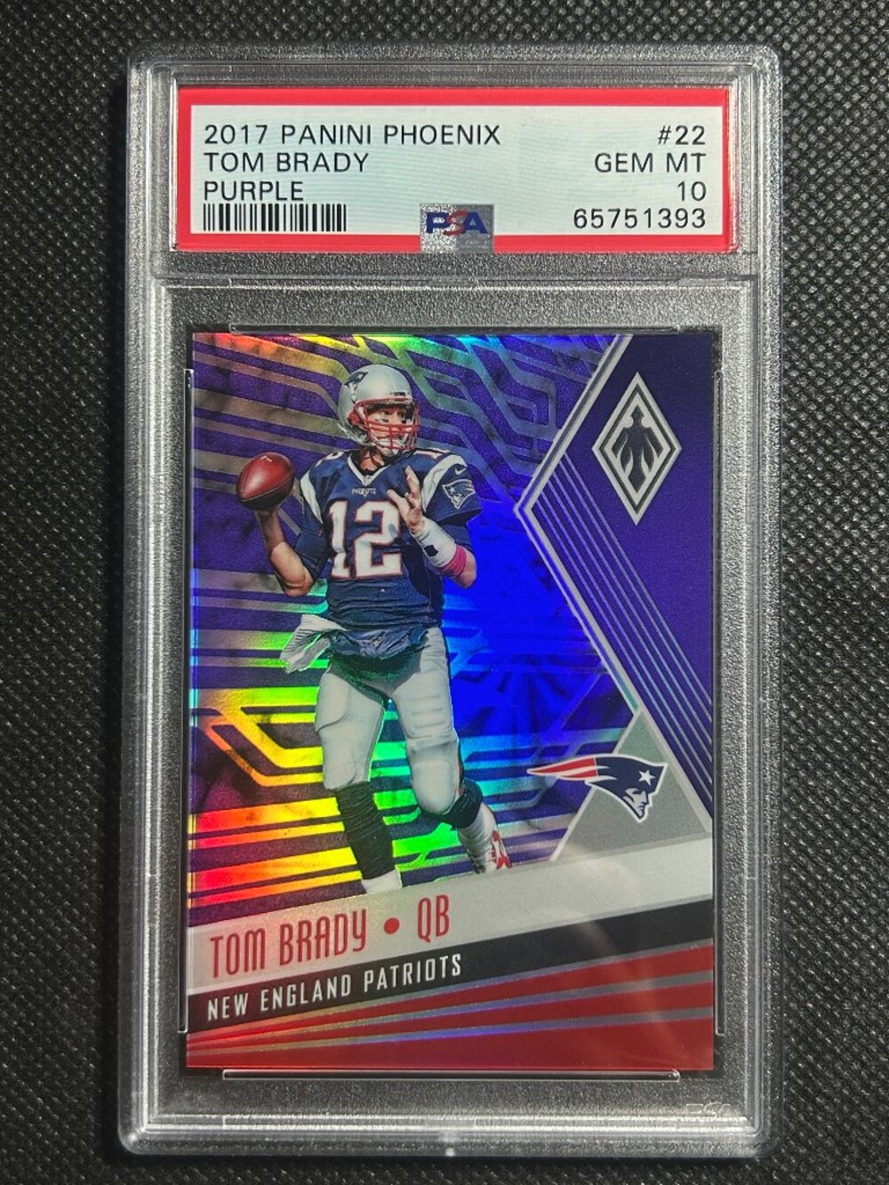 2017 Panini Phoenix TOM BRADY Patriots Purple /149 SP #22 PSA 10 Gem Mint